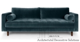 Sofa 2 Chỗ Vải Nhung 344T