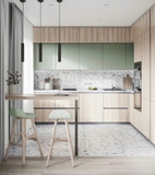 Thiết Kế Tủ Bếp Gỗ Công Nghiệp 1167T