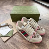 Giày Gucci Women’s Screener Sneaker With Crytals 'Hồng Baby'