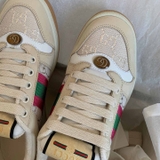 Giày Gucci Wmns Screener 'White GG Lamé' ‎