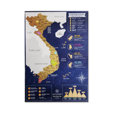 Vietnam Scratch Map Royal Blue Edition