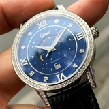 ĐỒNG HỒ NAM OGIVAL OG3001DMW-GL-X QUARTZ MOONPHASE CASE SILVER DÂY DA