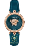 ĐỒNG HỒ NỮ VERSACE PALAZZO EMPIRE TEAL LEATHER WATCH 34MM VECQ00318