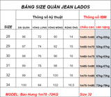 Quần Jean nam cao cấp form đẹp, chất dày dặn co giãn Lados - 4035