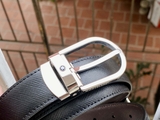 Dây Lưng Montblanc Horseshoe Buckle Shiny Pall-Coated Reversible Black/Brown Saffiano 113834