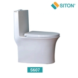 Bồn cầu 1 khối Siton S607 xả hai nhấn nắp êm