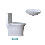 Combo Bồn cầu 1 khối Siton S607 + Lavabo treo tường Siton S102