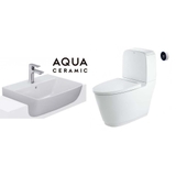 [Combo Inax] Bàn cầu cảm ứng ACT-832 + Lavabo inax AL-345 bán âm bàn men sứ chống bám bẩn