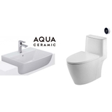 [Combo Inax] Bàn cầu cảm ứng ACT-902 + Lavabo inax AL-345 bán âm bàn men sứ chống bám bẩn