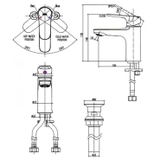 Vòi lavabo chậu rửa mặt Inax LFV-1402S-R nóng lạnh xả lật (LFV1402S-R)