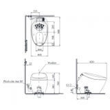 Bản vẽ kỹ thuật Bồn cầu điện tử Toto CS901VT#NW1/T53P100VR Neorest NX II