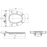 Bản vẽ kích thước nắp nhựa bồn cầu Toto TC600VS