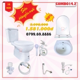 Combo Bồn cầu 2 khối Bồn cầu Ryoni R302 COMBO14.2