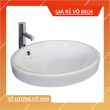 Lavabo chậu rửa mặt Viglacera CD6 bán âm dương vành