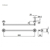 Bản vẽ kỹ thuật Thanh Vắt Khăn Toto TX701AC