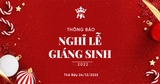 THÔNG BÁO NGHỈ LỄ GIÁNG SINH NĂM 2022