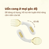 Thìa dĩa tập xúc uốn cong PPSU kèm hộp đựng