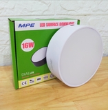 Đèn ốp trần tròn 16W - ánh sáng trắng MPE viền trắng