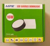 Đèn ốp trần tròn 16W - ánh sáng trắng MPE viền đen