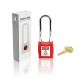 Ổ khóa an toàn càng thép 38mm màu đỏ BAN-201-RED/ 38mm Steel Shackle Safety Padlocks-KD 1 key/ padlock Red