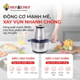 Máy xay thịt đa năng CHEF&CHEF dung tích 2L dao xay 4 lưỡi tiện lợi.