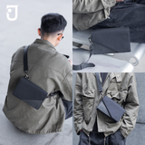 Knight Shoulder Bag - Túi Hộp Đeo Chéo Nam Da Microfiber Dệt Sợi Form Messenger Cross Bag Có Ngăn Đựng Thẻ Phong Cách Hàn Quốc Chính Hãng Jenoss