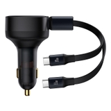 Tẩu Sạc Ô Tô Kèm Dây Baseus Enjoyment Retractable 2-in-1 Car Charger C+C 33W