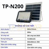 Đèn Pha Chống Chói Năng Lượng Mặt Trời Bản Tiêu Chuẩn TP-N200