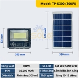 [300W] ĐÈN PHA NĂNG LƯỢNG MẶT TRỜI BẢN NÂNG CẤP TP SOLAR TP-K300 MỚI NHẤT