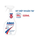 Xịt diệt khuẩn tay Aiken (520ml),