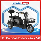 Xe ba bánh điện Victory V8 màu xám ghi, Xe điện ba bánh cho người lớn tuổi, xe ba bánh hồ chí minh