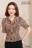 Áo peplum nữ lụa hoạ tiết