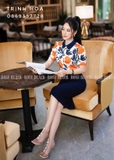 Sơ mi hoạ tiết sang chảnh chất lụa cao cấp