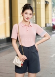 Quần short nữ cạp cao chất liệu vải cao cấp 2 màu