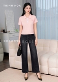Quần jean nữ ống đứng cạp cao hàng cao cấp 2 màu