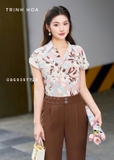 Áo sơ mi nữ cộc tay cổ đức công sở mùa hè 3 màu