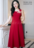 Đầm đỏ dáng xoè cao cấp