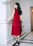 Đầm đỏ dáng xoè cao cấp