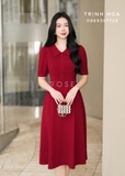 Đầm dáng xoè màu đỏ