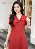 Đầm đỏ dáng xoè đẹp, mẫu đầm đỏ cam đẹp nhất