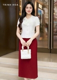 Áo ký giả nữ mặc buông cổ nơ đẹp 2 màu