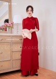 Mẫu áo dài đồng phục màu đỏ, đồng phục áo dài giáo viên