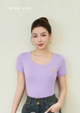 Áo len tăm cộc tay cổ tròn dáng ôm nhiều màu