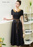 Đầm dáng xoè màu đen đẹp cao cấp