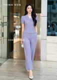 Set bộ nữ công sở sang chảnh 2 màu tím và nâu tây