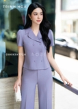 Set bộ nữ công sở sang chảnh 2 màu tím và nâu tây