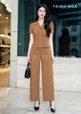 Set bộ nữ công sở sang chảnh 2 màu tím và nâu tây