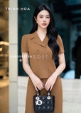 Set bộ nữ công sở sang chảnh 2 màu tím và nâu tây