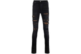 AMIRI Black Leopard Thrasher Jeans