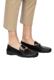 VERSACE BLACK MOCCASINS WITH LOGO